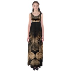 African Lion Mane Close Eyes Empire Waist Maxi Dress by BangZart