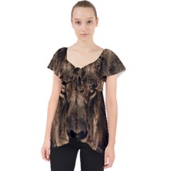 African Lion Mane Close Eyes Lace Front Dolly Top