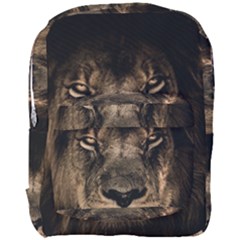 African Lion Mane Close Eyes Full Print Backpack by BangZart