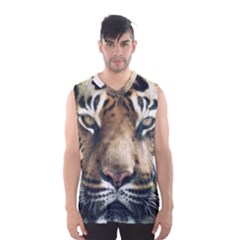 Tiger Bengal Stripes Eyes Close Men s Basketball Tank Top by BangZart