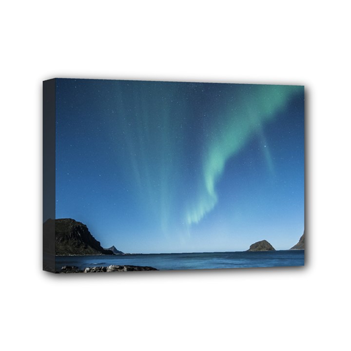 Aurora Borealis Lofoten Norway Mini Canvas 7  x 5 