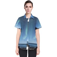 Aurora Borealis Lofoten Norway Women s Short Sleeve Shirt