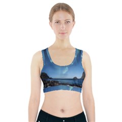 Aurora Borealis Lofoten Norway Sports Bra With Pocket