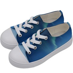 Aurora Borealis Lofoten Norway Kids  Low Top Canvas Sneakers