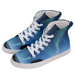 Aurora Borealis Lofoten Norway Men s Hi-top Skate Sneakers by BangZart