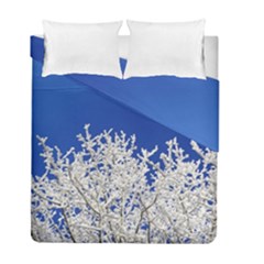 Crown Aesthetic Branches Hoarfrost Duvet Cover Double Side (full/ Double Size)