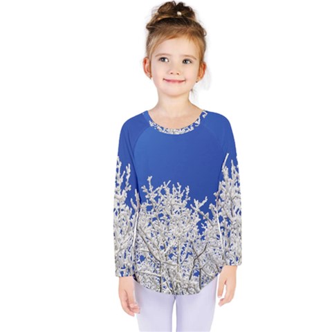 Crown Aesthetic Branches Hoarfrost Kids  Long Sleeve Tee by BangZart