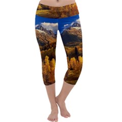 Colorado Fall Autumn Colorful Capri Yoga Leggings by BangZart