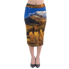 Colorado Fall Autumn Colorful Midi Pencil Skirt by BangZart