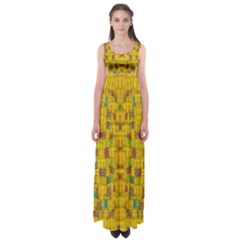 Rainbow Stars In The Golden Skyscape Empire Waist Maxi Dress by pepitasart