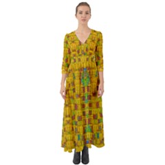 Rainbow Stars In The Golden Skyscape Button Up Boho Maxi Dress by pepitasart