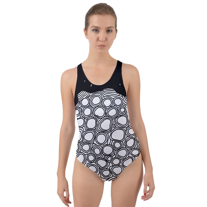 Strange Planet Cut-Out Back One Piece Swimsuit