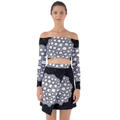 Strange Planet Off Shoulder Top With Skirt Set