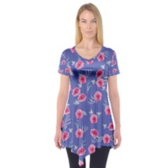 Roses And Roses Short Sleeve Tunic  by jumpercat