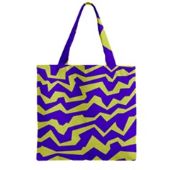 Polynoise Vibrant Royal Zipper Grocery Tote Bag by jumpercat