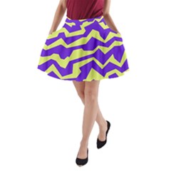 Polynoise Vibrant Royal A-line Pocket Skirt by jumpercat