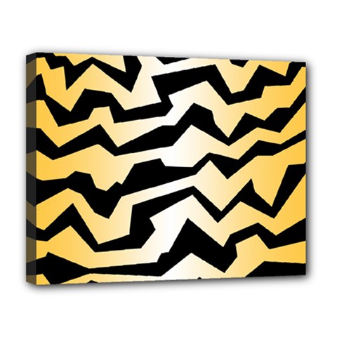 Polynoise Tiger Canvas 14  X 11  by jumpercat