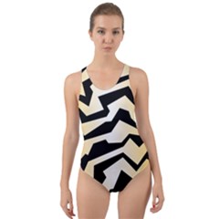 Polynoise Tiger Cut-out Back One Piece Swimsuit by jumpercat