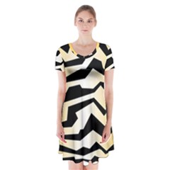 Polynoise Tiger Short Sleeve V-neck Flare Dress by jumpercat