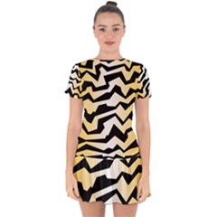 Polynoise Tiger Drop Hem Mini Chiffon Dress by jumpercat