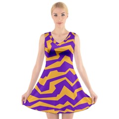 Polynoise Pumpkin V-neck Sleeveless Skater Dress by jumpercat