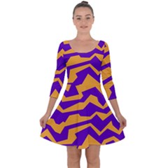 Polynoise Pumpkin Quarter Sleeve Skater Dress by jumpercat