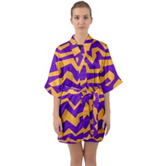 Polynoise Pumpkin Quarter Sleeve Kimono Robe