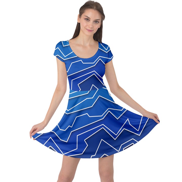 Polynoise Deep Layer Cap Sleeve Dress