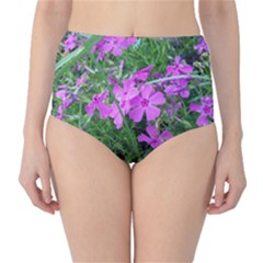 Purple Flowers High-waist Bikini Bottoms by all7sins