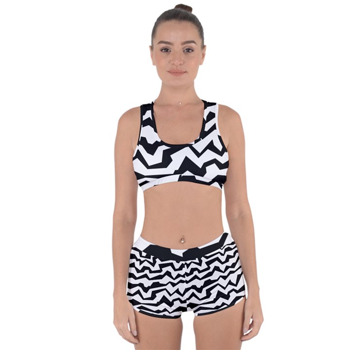 Polynoise Bw Racerback Boyleg Bikini Set