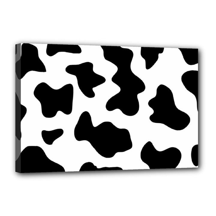 Animal Print Black And White Black Canvas 18  x 12 