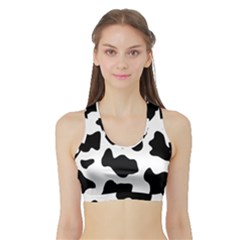 Animal Print Black And White Black Sports Bra With Border by BangZart