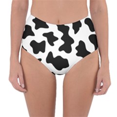 Animal Print Black And White Black Reversible High-waist Bikini Bottoms