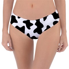 Animal Print Black And White Black Reversible Classic Bikini Bottoms by BangZart