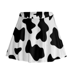 Animal Print Black And White Black Mini Flare Skirt by BangZart