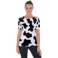 Animal Print Black And White Black Short Sleeve Top by BangZart