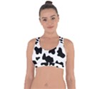 Animal Print Black And White Black Cross String Back Sports Bra View1