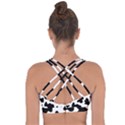 Animal Print Black And White Black Cross String Back Sports Bra View2