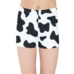 Animal Print Black And White Black Kids Sports Shorts