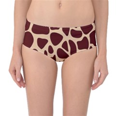 Animal Print Girraf Patterns Mid-waist Bikini Bottoms by BangZart