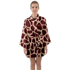 Animal Print Girraf Patterns Long Sleeve Kimono Robe