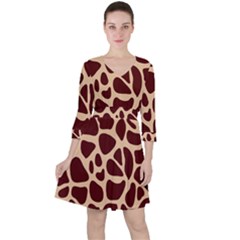 Animal Print Girraf Patterns Ruffle Dress