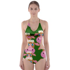 Seamless Tile Repeat Pattern Cut-out One Piece Swimsuit by BangZart