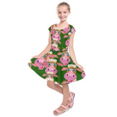 Seamless Tile Repeat Pattern Kids  Short Sleeve Dress by BangZart