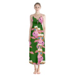 Seamless Tile Repeat Pattern Button Up Chiffon Maxi Dress by BangZart