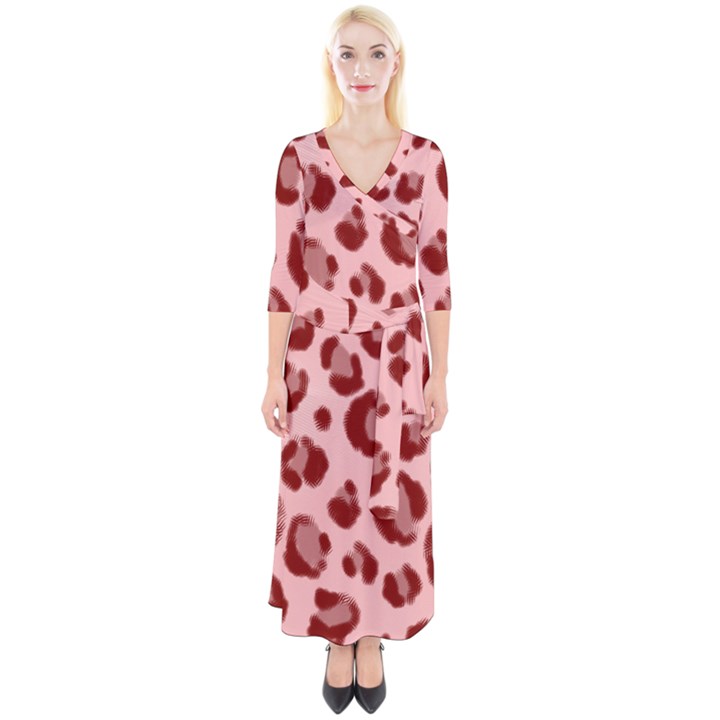 Seamless Tile Background Abstract Quarter Sleeve Wrap Maxi Dress