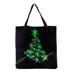 Christmas Tree Background Grocery Tote Bag by BangZart