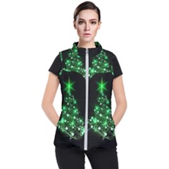 Christmas Tree Background Women s Puffer Vest