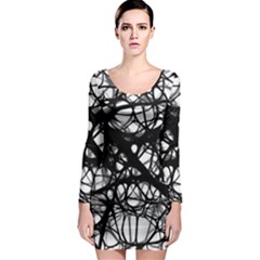 Neurons Brain Cells Brain Structure Long Sleeve Bodycon Dress by BangZart