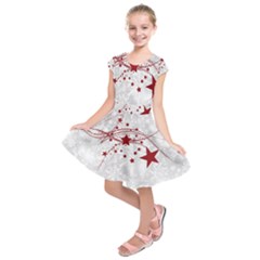 Christmas Star Snowflake Kids  Short Sleeve Dress by BangZart